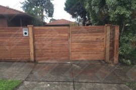 Merbau front fence gates double (Front)