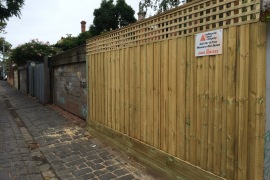 2.5m Timber fence with lattice and double sleeper
